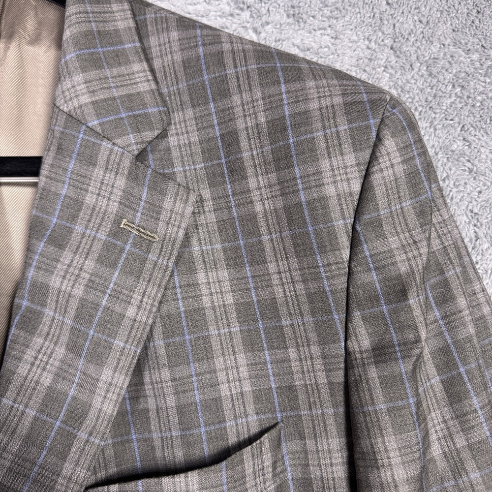 Daniel Cremieux Loro Piana Sport Coat Mens 48L Windowpane Plaid Wool Blazer